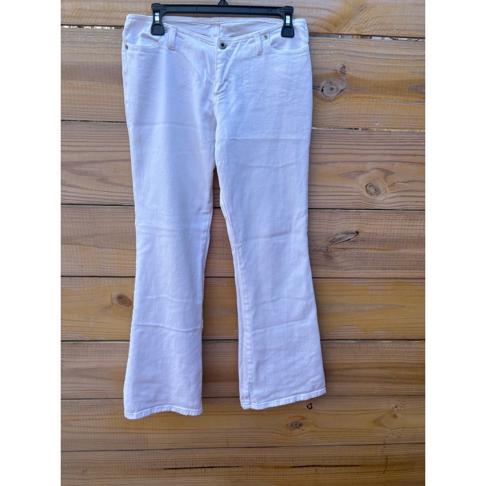 Just USA White Flare Leg Denim Jeans Mid Rise 5-Pocket Womens Size 32x29